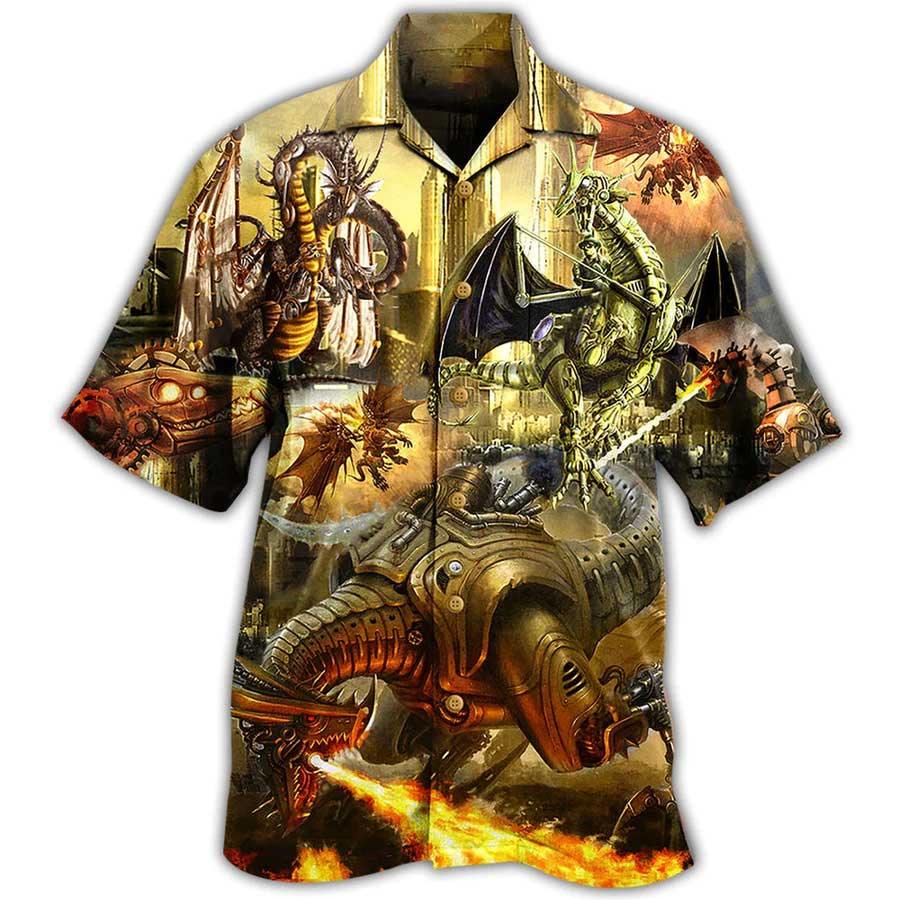 Dragon Aloha Hawaiian Shirt For Summer, Dragon Metal Love Life Amazing Hawaiian Shirts Outfit For Men Women, Dragon Lovers - Amzanimalsgift
