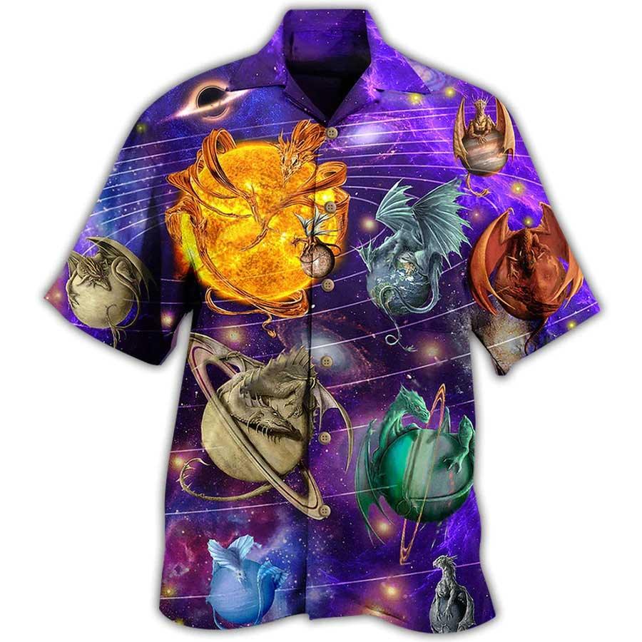 Dragon Planet Aloha Hawaiian Shirt For Summer, Dragon Love Life In To The Galaxy Hawaiian Shirts Outfit For Men Women, Dragon Lovers - Amzanimalsgift