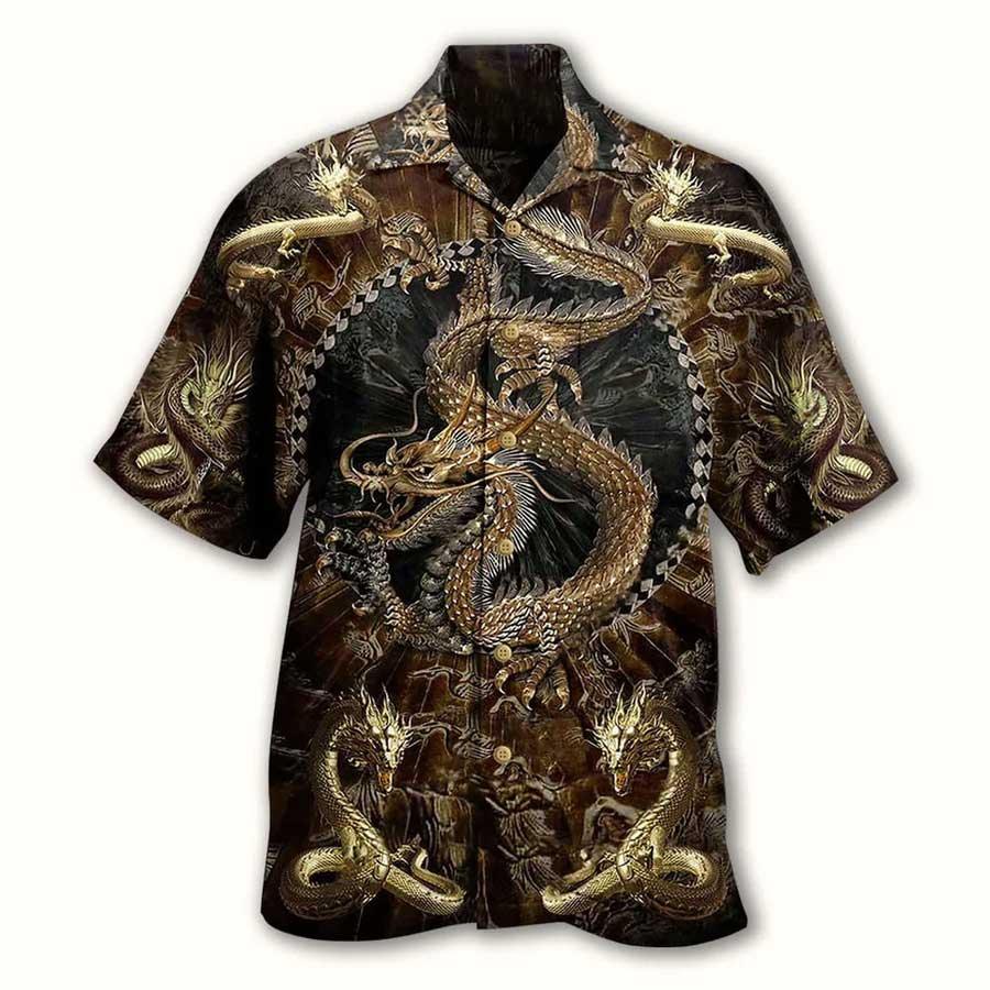 Dragon Vintage Aloha Hawaiian Shirt For Summer, Dragon Love Life Hawaiian Shirts Outfit For Men Women, Dragon Lovers - Amzanimalsgift