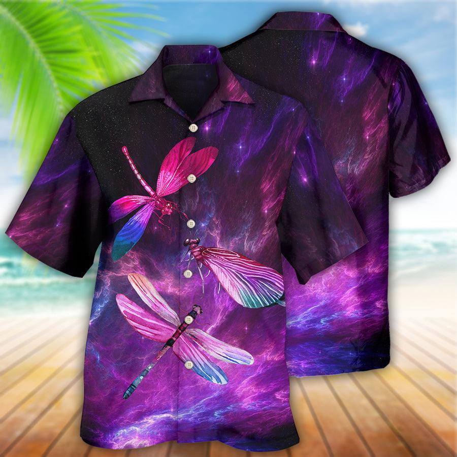 Dragonfly Purple Hawaiian Shirt For Summer, Dragonfly Love Sky Hawaiian Shirts Outfit For Men Women, Dragonfly Lovers - Amzanimalsgift
