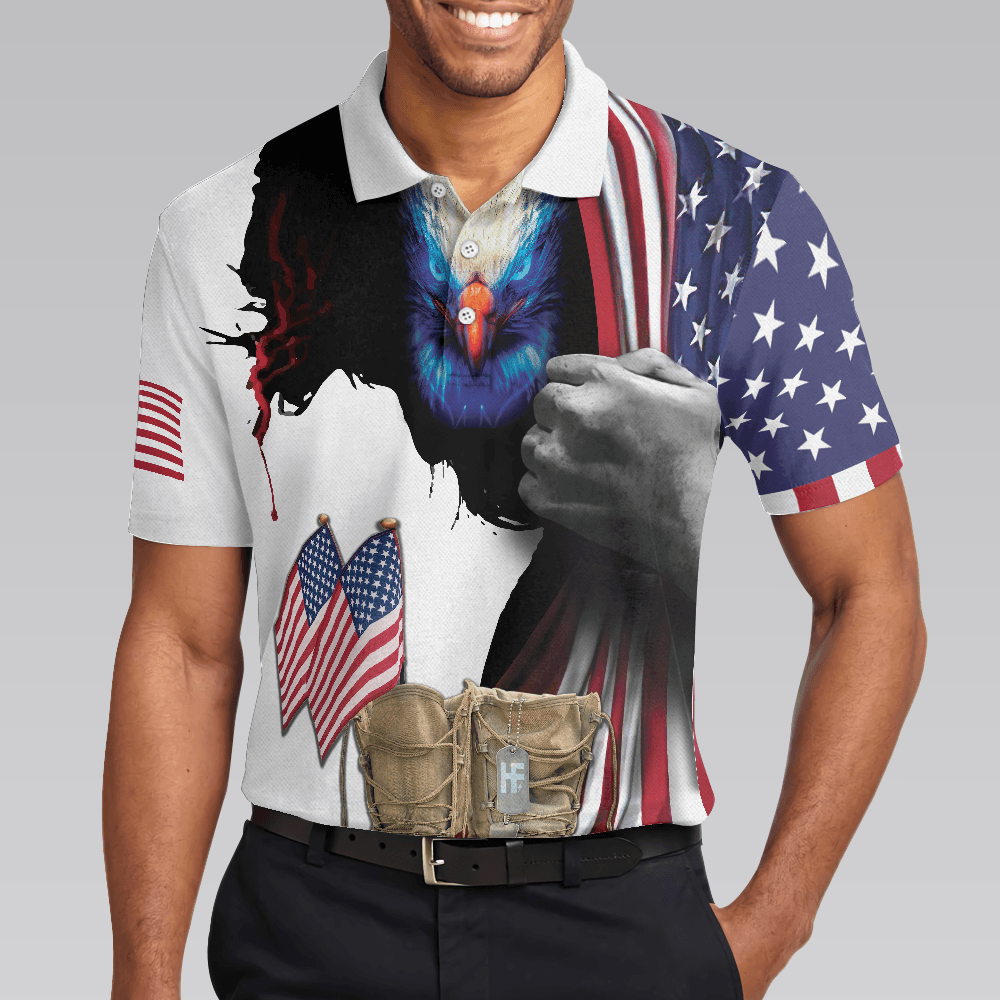Eagle American Flag Veteran Men Polo Shirt, Every Veteran Is A Hero Polo Shirt, Patriotic Veteran Shirt For Men - Amzanimalsgift
