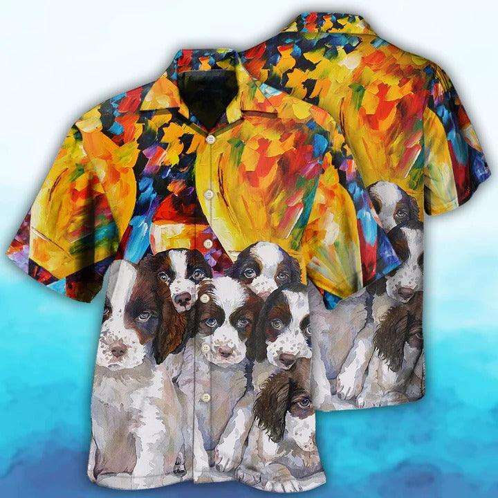 English Springer Spaniel Aloha Hawaii Shirt - Dog Art Dog Lovely Hawaiian Shirt For Summer - Perfect Gift For Dog Lovers, Friend, Family - Amzanimalsgift