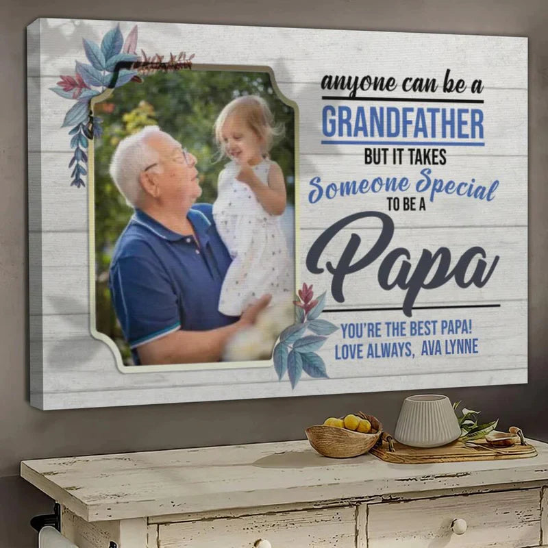 Father's Day Landscape Canvas Customized - Personalized Dad Grandfather, It Takes Time Someone Special To Be A Papa - Gift For Dad, Father's Day Gifts - Amzanimalsgift