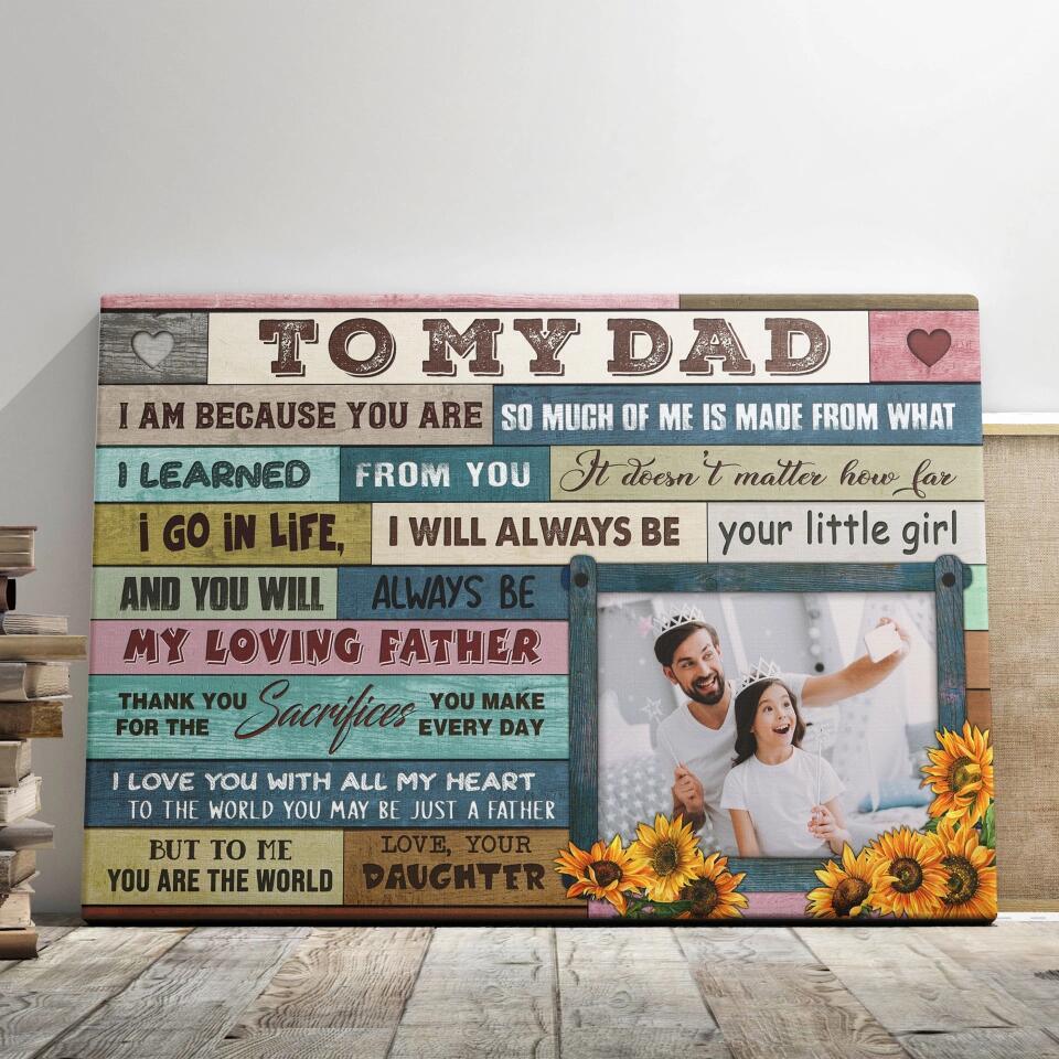 Father's Day Landscape Canvas Customized Photo - To My Dad Canvas From Children Personalized Dad Canvas - Meaningful Gift For Dad, Father's Day Gifts - Amzanimalsgift