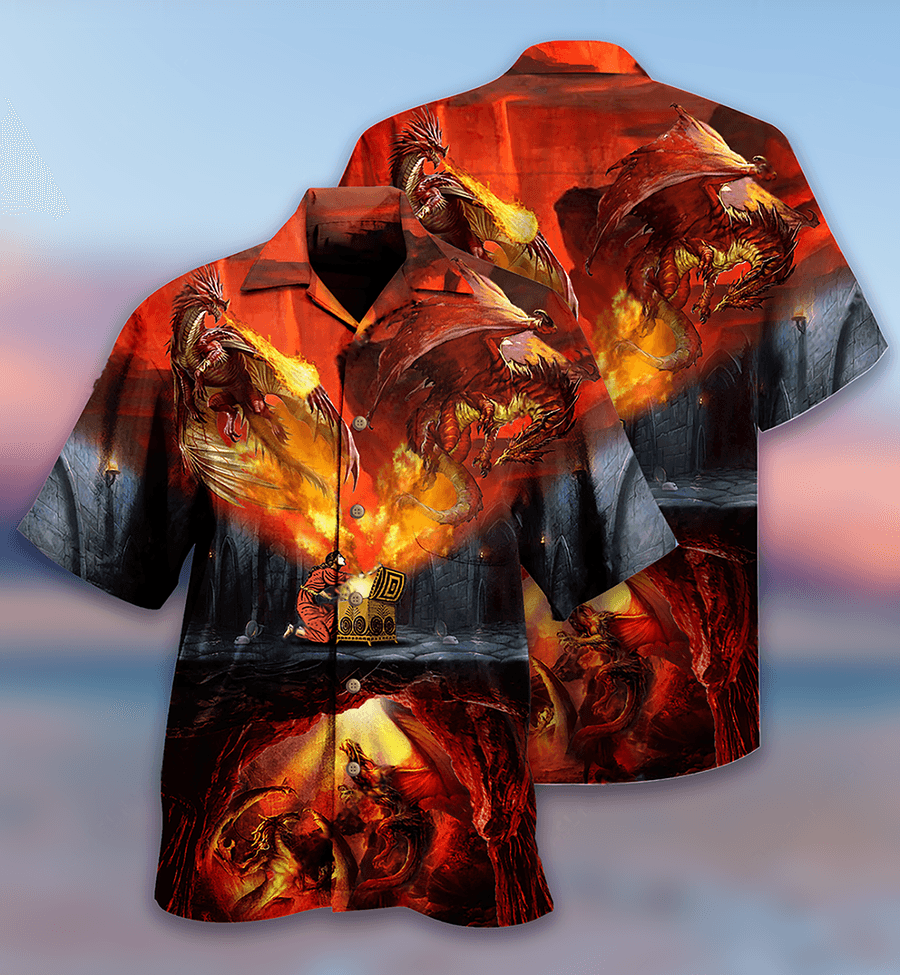 Fire Dragon Aloha Hawaiian Shirt For Summer, Dragon Amazing Love Life Hawaiian Shirts Outfit For Men Women, Dragon Lovers - Amzanimalsgift