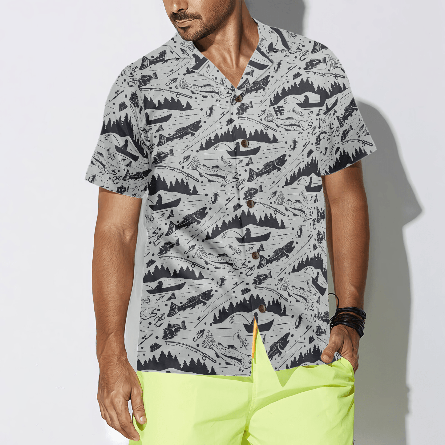 Fishing Hawaiian Shirt, Mine's So Big I Have To Use Two Hands, Colorful Summer Aloha Shirt For Men Women, Gift For Friend, Team, Fishing Lovers - Amzanimalsgift