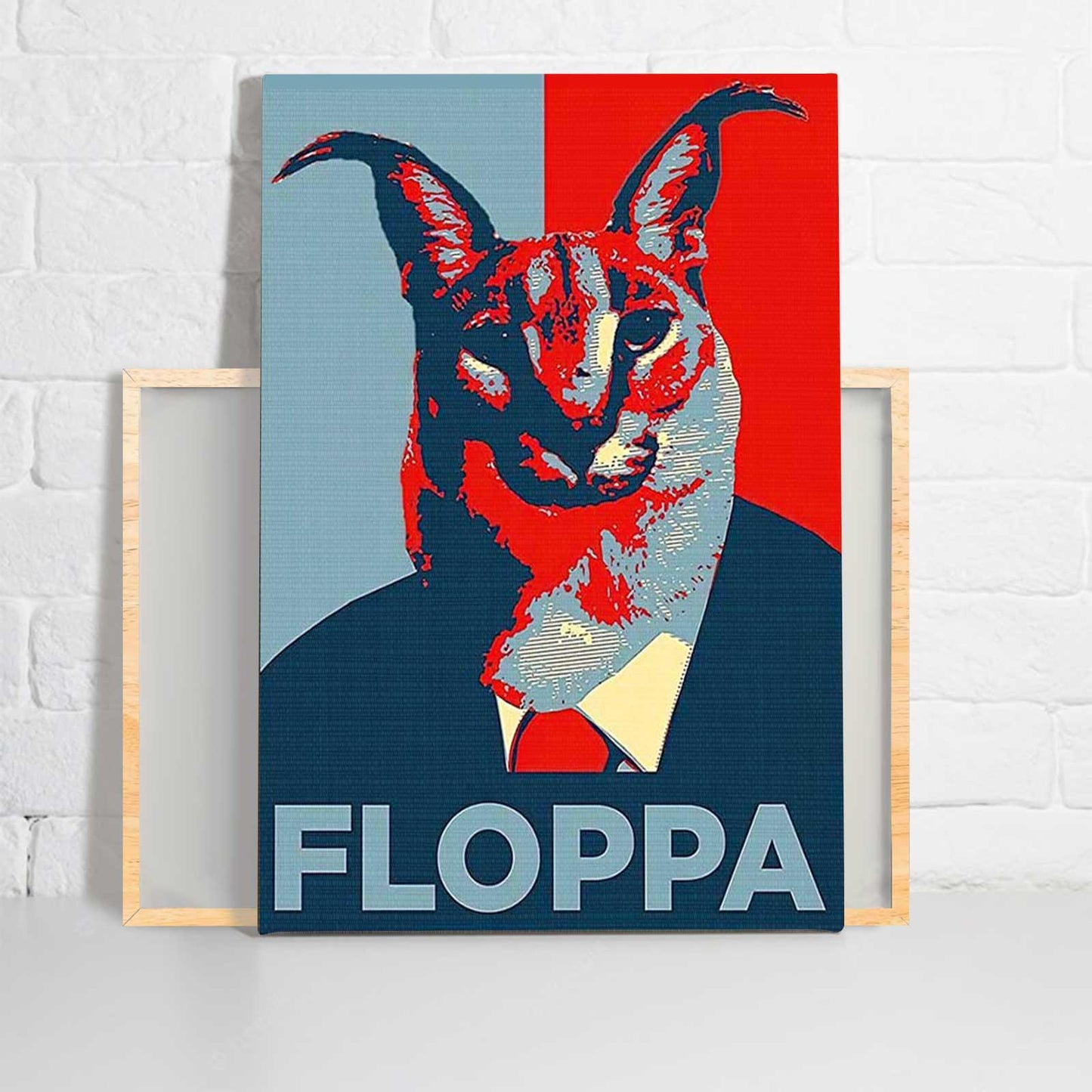 Floppa Cat Portrait Canvas - Big Floppa Cat, Floppa Cat Painting Portrait Canvas - Gift For Cat Lovers, Floppa Lovers, Friends, Family - Amzanimalsgift