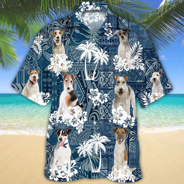 Fox Terrier Hawaiian Shirt - Dog Hawaiian Shirt - Perfect Gift For Friend, Family - Amzanimalsgift