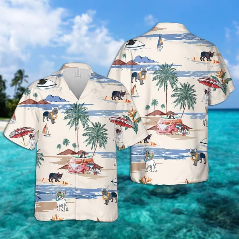 French Bulldog Hawaiian Shirt - Dog Summer Beach Hawaiian Shirt - Perfect Gift For Friend, Family - Amzanimalsgift