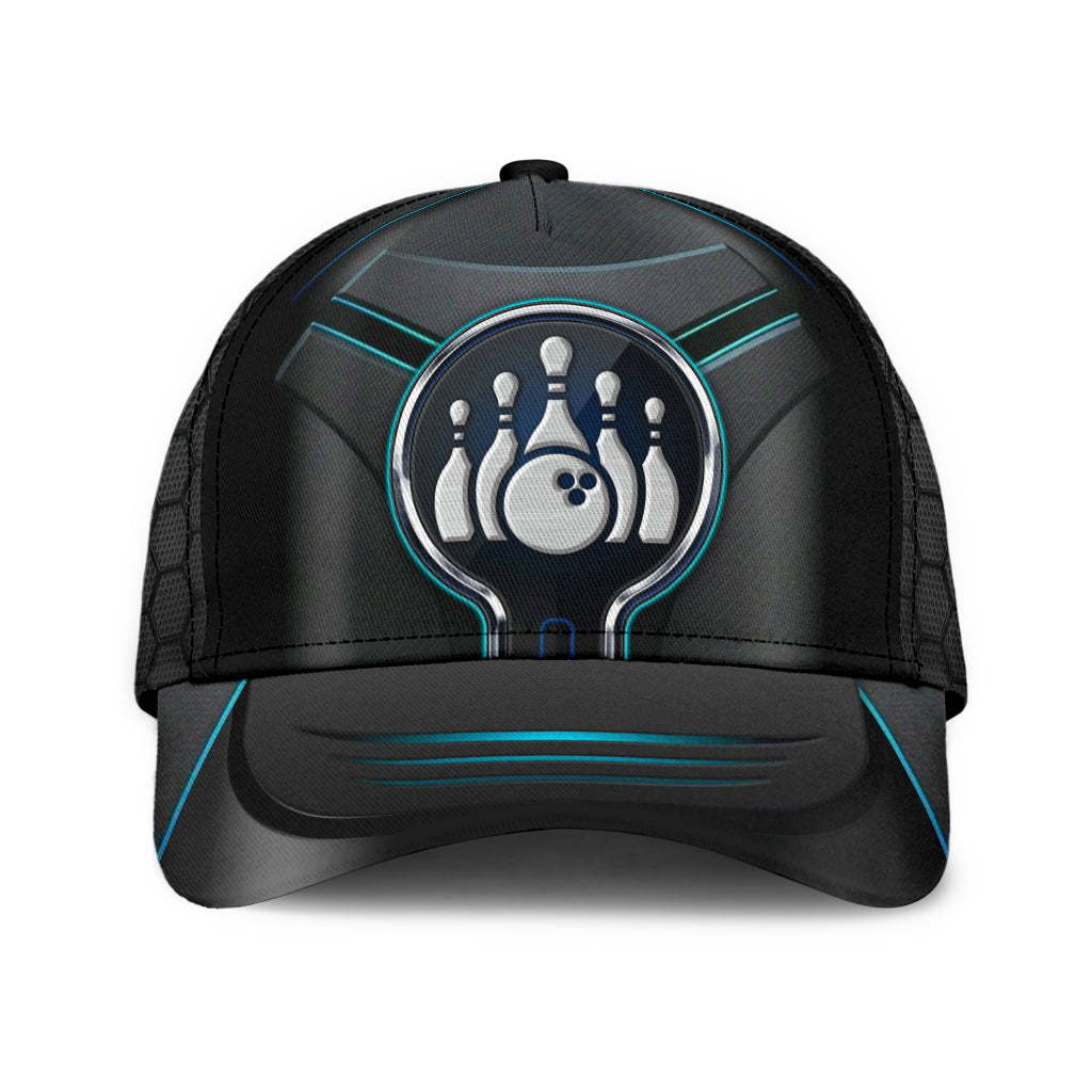 Bowling Classic Cap, Bowling Esports Blue Light Pattern Cap Hat For Team Men Women Bowlers HN19