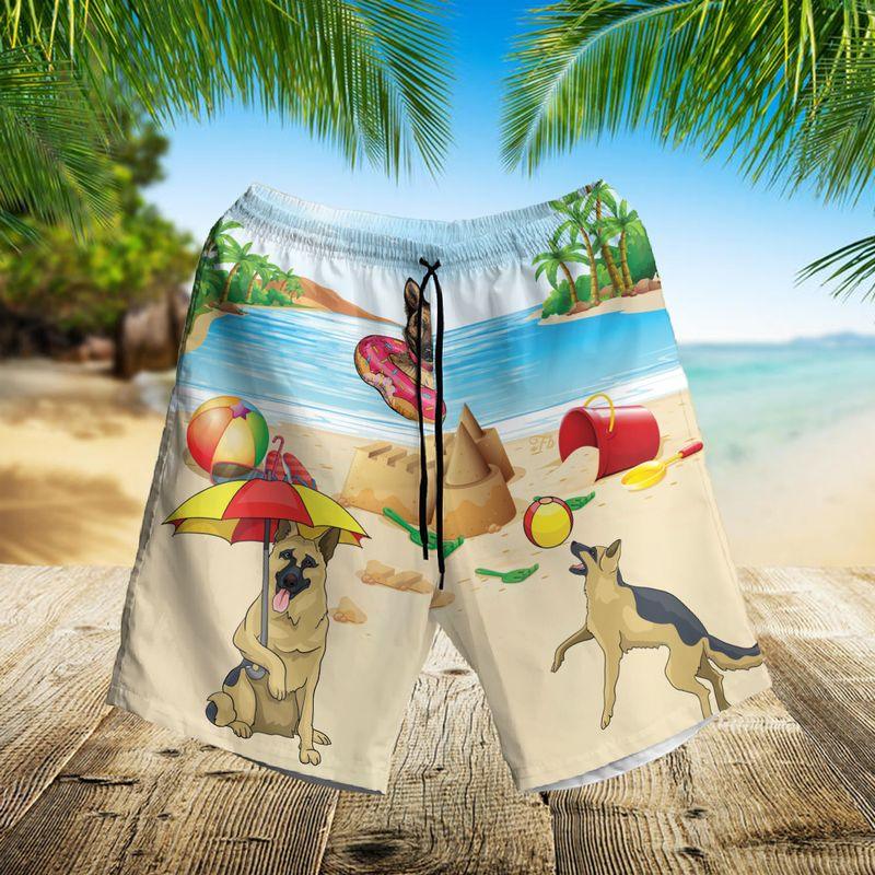 German Shepherd Aloha Hawaiian Shirts For Summer, Dog Beach Pictures Hawaiian Set For Men Women, Gift For Dog Lovers, Dog Owner, Dog Mom Dad - Amzanimalsgift