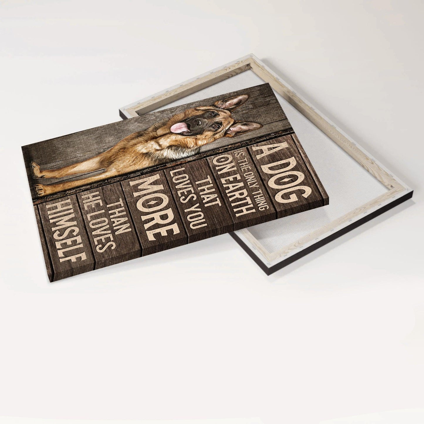 German Shepherd Portrait Canvas - German Shepherd Drawing, A Dog Loves You More Than He Loves Himself - Gift For German Shepherd Lovers, Dog Lovers - Amzanimalsgift