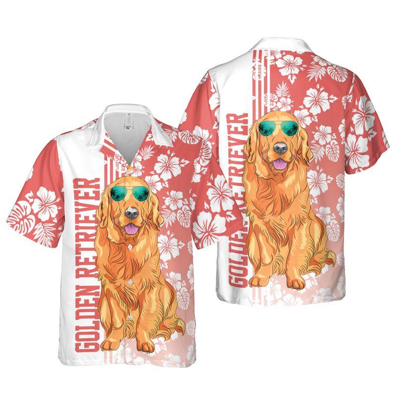 Golden Retriever Dog Aloha Hawaiian Shirts For Summer, Tropical Hawaiian Set Holiday Outfits For Men Women, Gift For Dog Lovers, Dog Mom Dad, Friend - Amzanimalsgift
