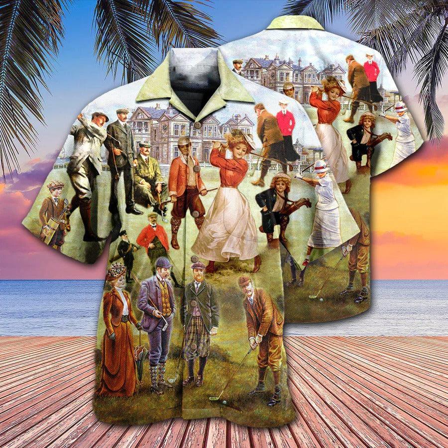 Golf Aloha Hawaiian Shirt For Summer, Golf Vintage Hawaiian Shirt - Perfect Gift For Men, Women, Golfer - Amzanimalsgift