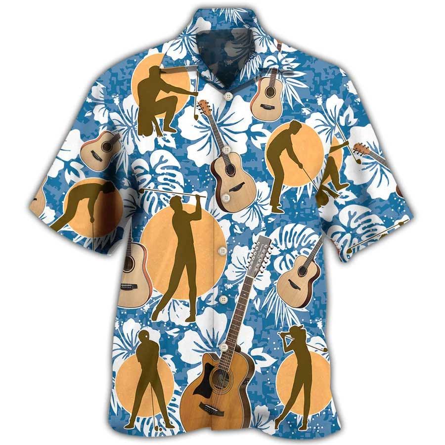 Golf Hawaiian Shirt, Guitar Golf Tropical Aloha Hawaiian Shirt For Summer, I Like Golf And Guitars Hawaiian Shirts For Men Women, Golf Lovers - Amzanimalsgift