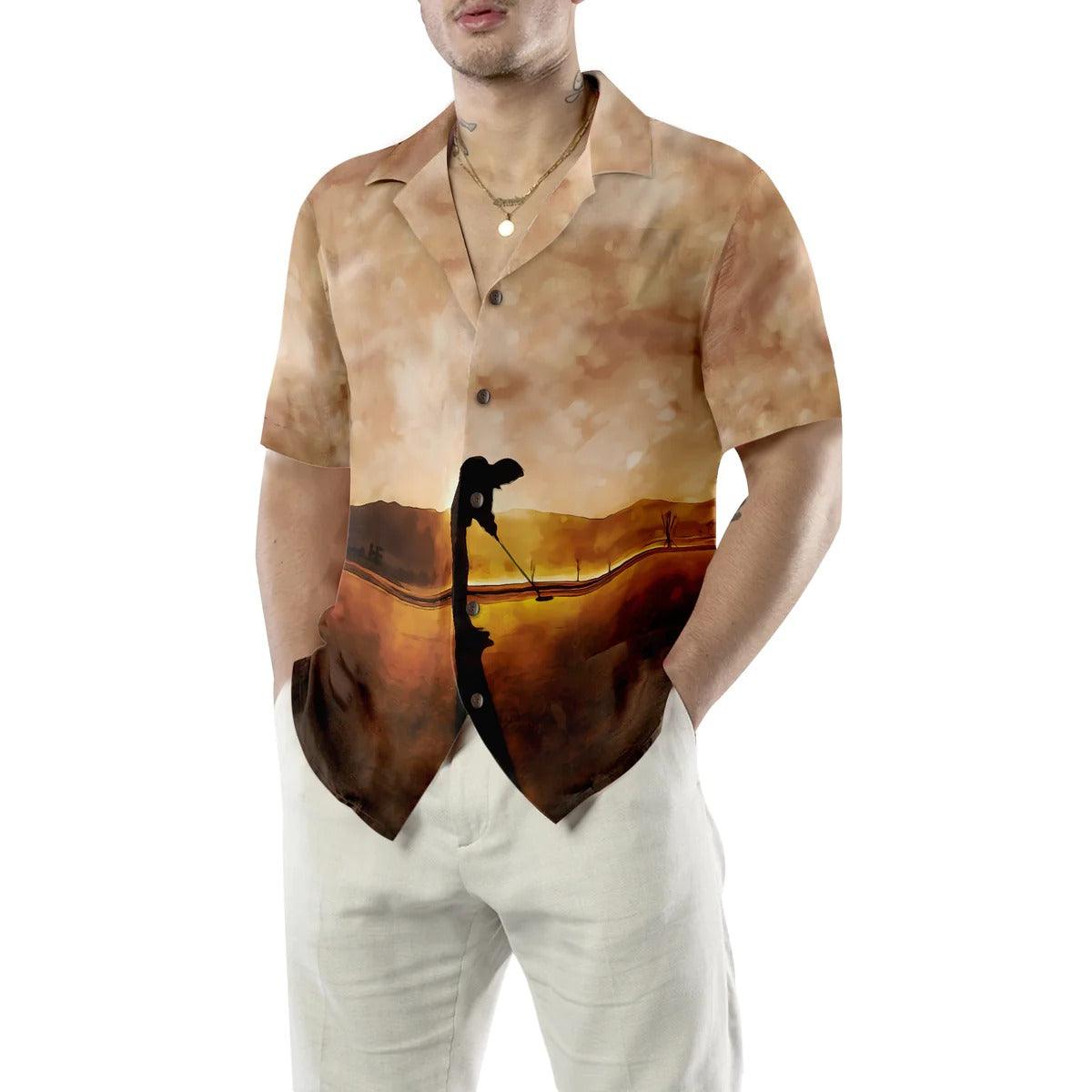 Golf Hawaiian Shirt, Playing Golf At Sunset Hawaiian Shirt, Colorful Aloha Shirt - Gift For Men, Women, Golf Lover, Friend, Family - Amzanimalsgift