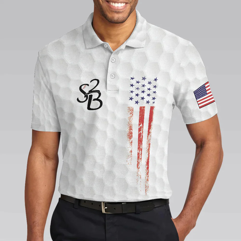 Golf Men Polo Shirt, American Flag, Golf 4th Of July Polo Shirt, Cool Golf Gift For Men - Gift For Golf Lovers, Golfers - Amzanimalsgift