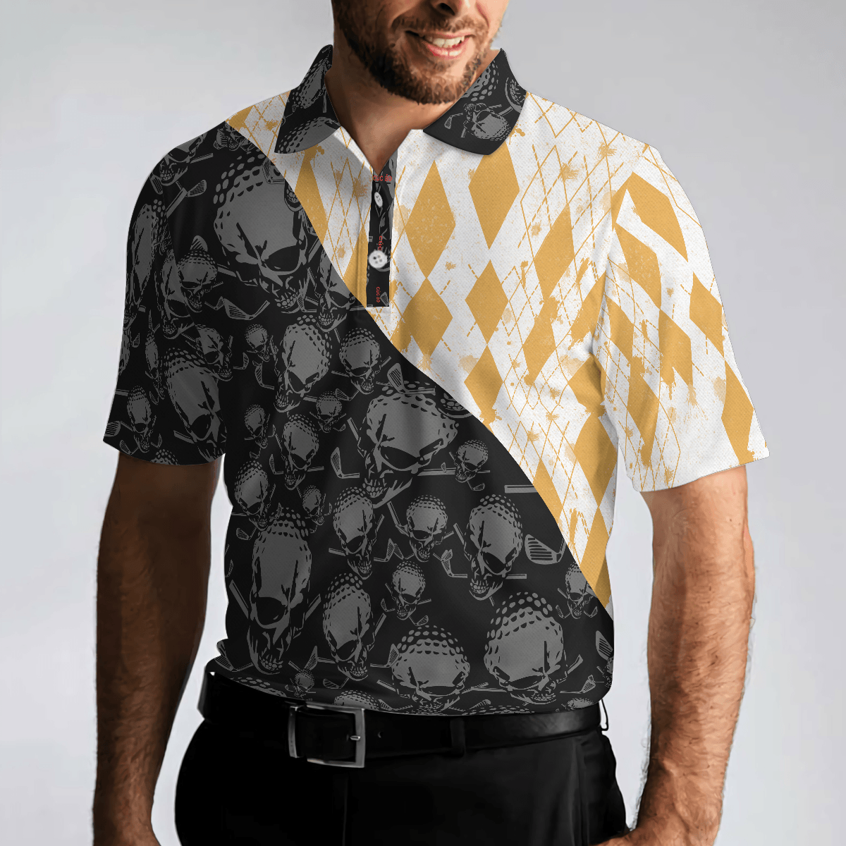 Golf Men Polo Shirt, Golf The Only Sport Where You Can Drink & Drive Polo Shirt, Skull Drinking Polo Shirt For Men, Golfers - Amzanimalsgift