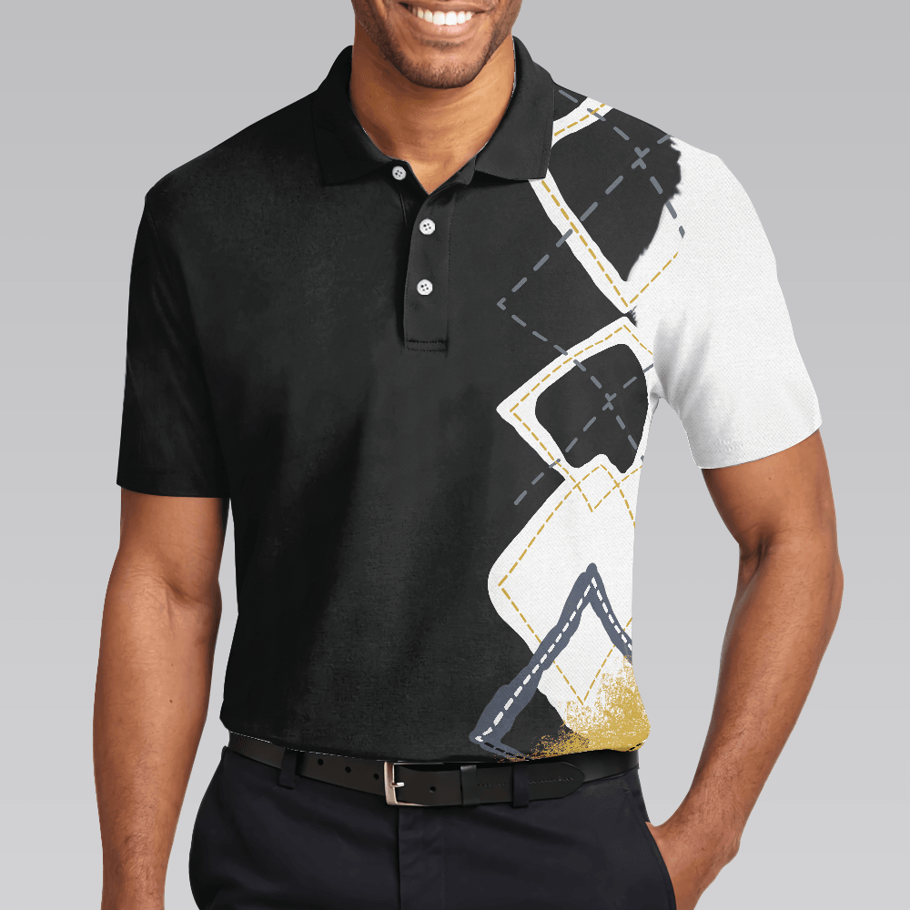 Golf Men Polo Shirt, Stress Is Caused Polo Shirt, Best Argyle Pattern Golf Shirt For Men, Colorful Golf Shirt - Perfect Gift For Men, Golfers - Amzanimalsgift