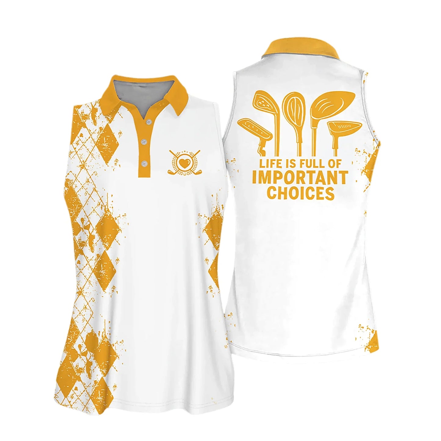 Golf Women Polo Shirt, Argyle Pattern Life Is Full Of Important Choices Multicolor Polo Shirt - Gift For Golfers, Female, Golf Lovers, Mother's Day - Amzanimalsgift
