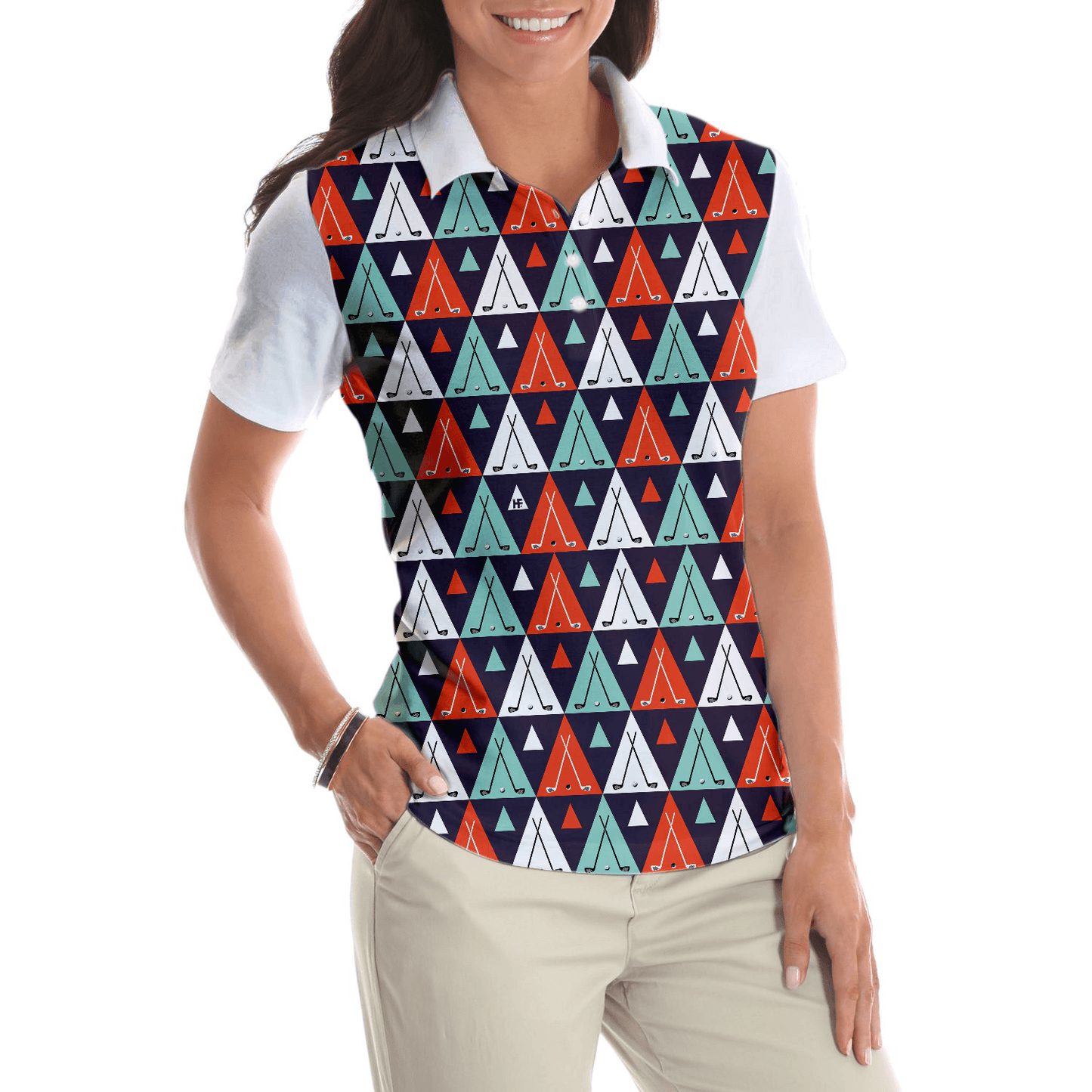 Golf Women Polo Shirt, Golf Life In Ethnic Style, Argyle Pattern Women Polo Shirts, Best Golf Gift For Female Golfers, Ladies, Golf Lovers - Amzanimalsgift