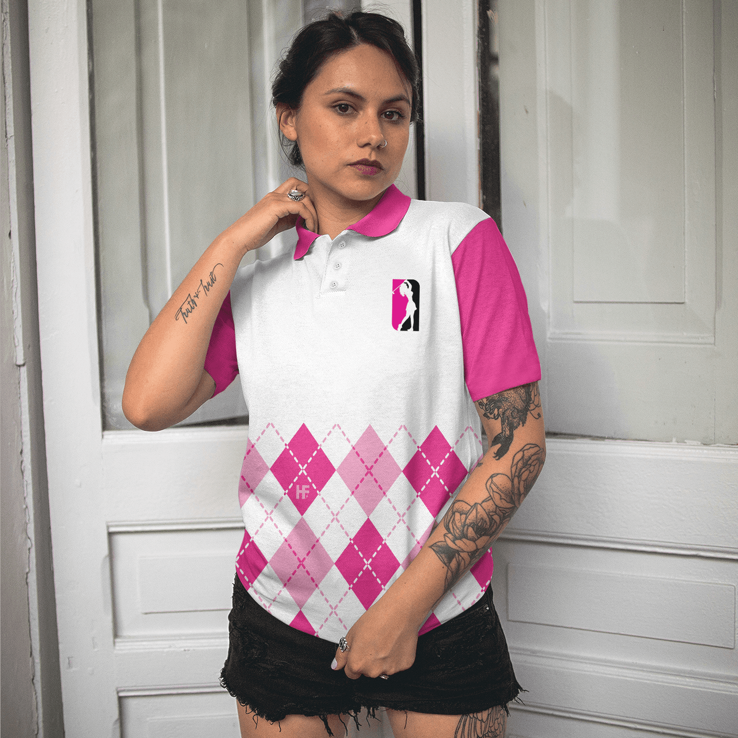 Golf Women Polo Shirt, I Never Lose At The 19th Hole, White And Pink Women Polo Shirts, Best Gift For Golf Lovers, Ladies, Female Golfers - Amzanimalsgift