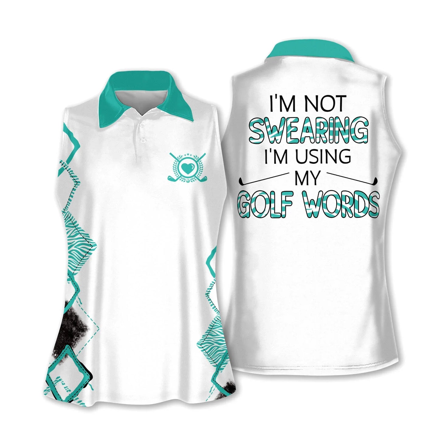 Golf Women Polo Shirt, Leopard Pattern I'm Using My Golf Words Multicolor Polo Shirt Polo Shirt - Gift For Mother's Day, Golfers, Female, Golf Lover - Amzanimalsgift
