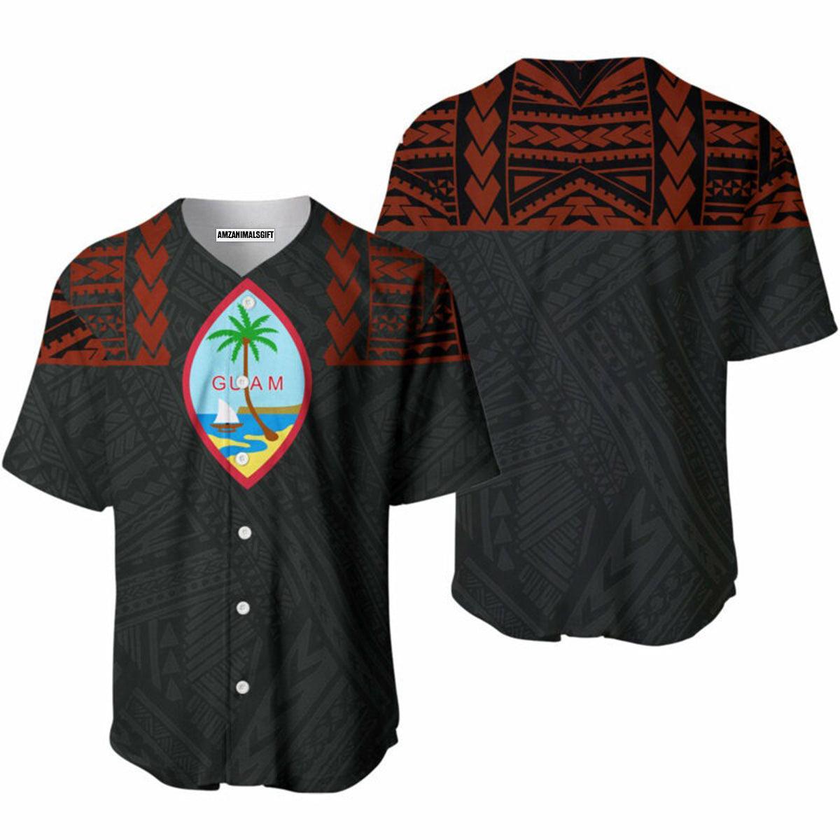 Guam Polynesian Tattoo Baseball Jerseys For Men And Women - Perfect Gift For Friend, Family - Amzanimalsgift