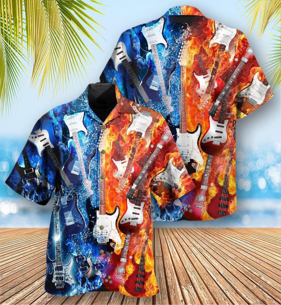 Guitar Aloha Hawaiian Shirt For Summer, Guitar Is Therapy Is Life Hawaiian Shirts Outfit For Men Women, Music Guitar Lovers - Amzanimalsgift