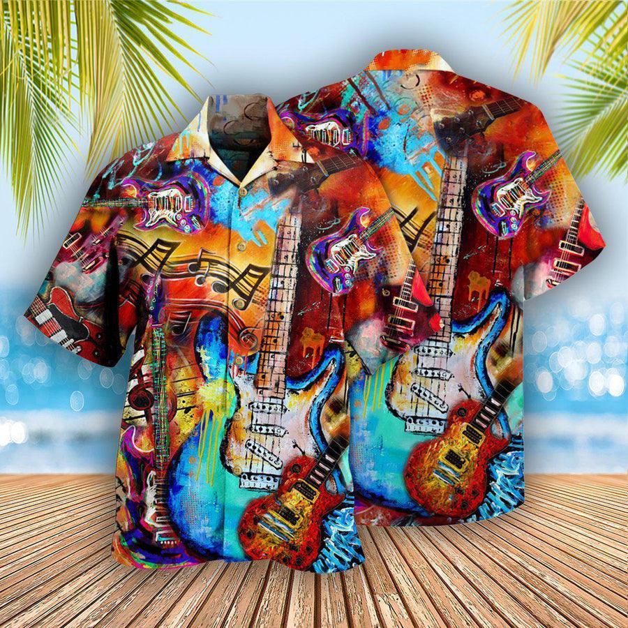 Guitar Go Where Aloha Hawaiian Shirt For Summer, Guitar Hawaiian Shirts Matching Outfit For Men Women, Music Guitar Lovers - Amzanimalsgift