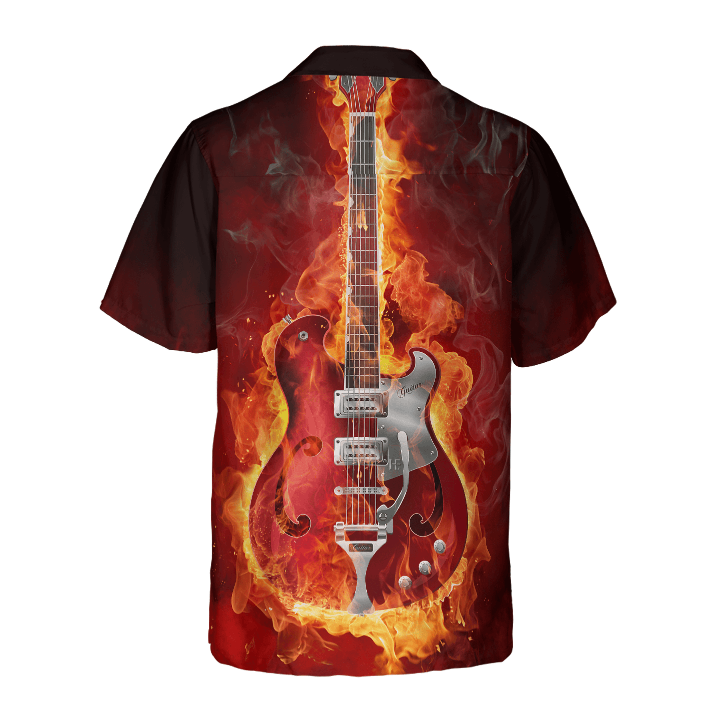 Guitar Skull Hawaiian Shirt, Live Hard Die Strong Burning Guitar, Colorful Summer Aloha Shirt For Men Women, Gift For Friend, Family - Amzanimalsgift