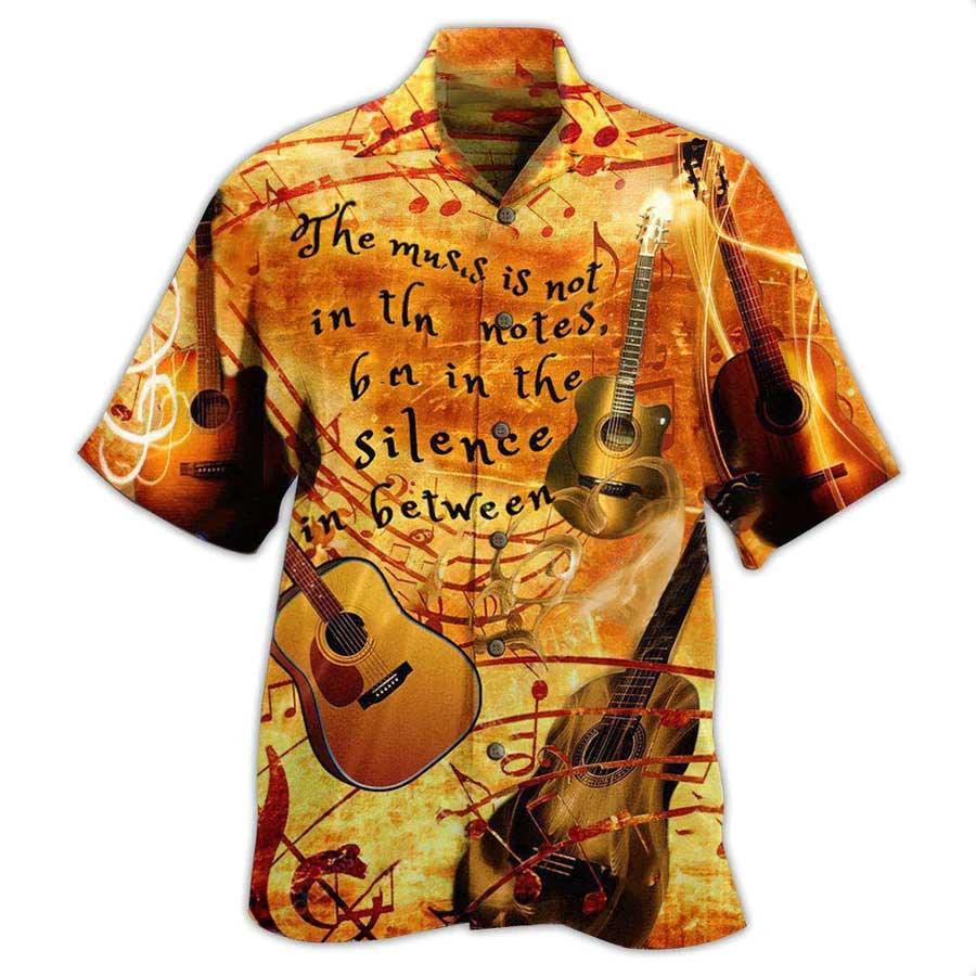 Guitar Vintage Aloha Hawaiian Shirt For Summer, The Silence Guitar Hawaiian Shirts Matching Outfit For Men Women, Music Guitar Lover - Amzanimalsgift