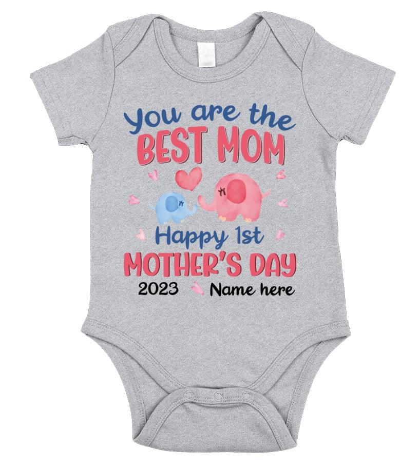 Happy 1st Mother's Day Baby Onesies - You Are The Best Mom Cute Baby Bodysuit Onesies, Personalized Newborn Onesies - Amzanimalsgift