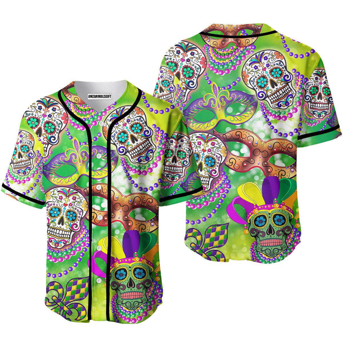 Happy Mardi Gras Fat Tuesday Amazing Sugar Skull Baseball Jerseys For Men And Women - Perfect Gift For Friend, Family - Amzanimalsgift