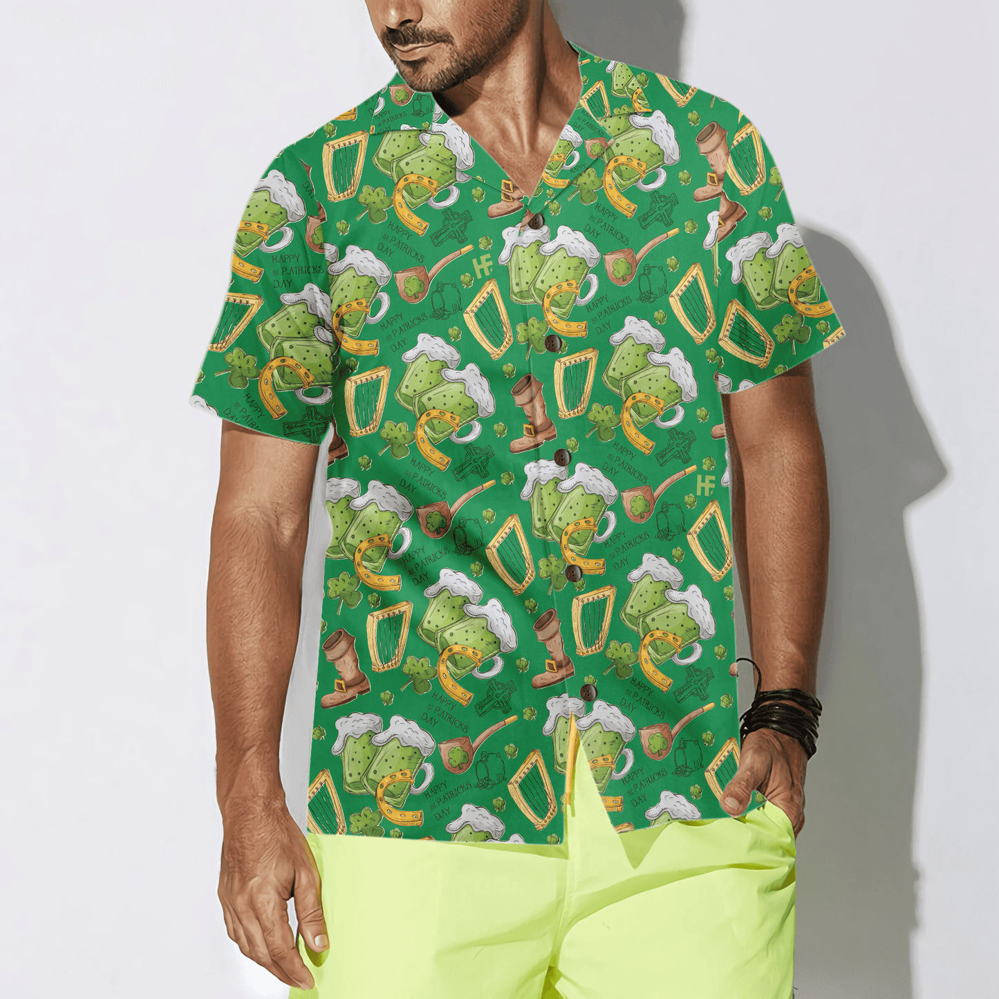 Happy Saint Patrick's Day Ireland Proud Pattern Hawaiian Shirt, Colorful Summer Aloha Shirts For Men Women, Perfect Gift For Husband, Wife, Friend - Amzanimalsgift