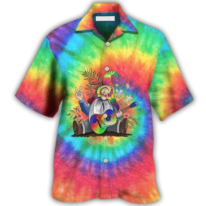 Hippie Aloha Hawaiian Shirt - Hippie Believe In The Power Of Music Hippie Gnome Hawaiian Shirt For Summer - Perfect Gift For Friend, Family - Amzanimalsgift