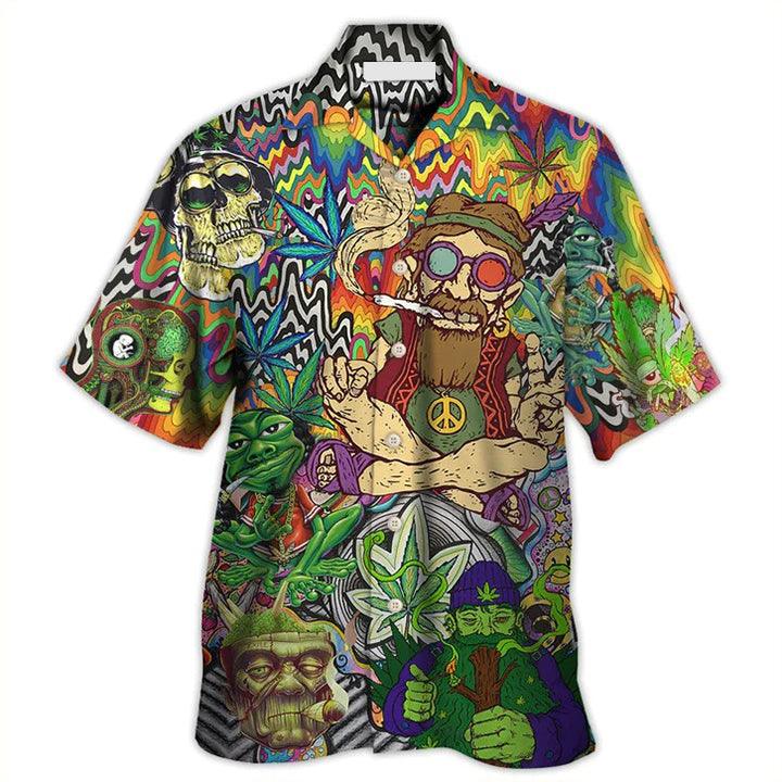 Hippie Aloha Hawaiian Shirt - Hippie Feel Freedom From Smoking Cool Style Hawaiian Shirt For Summer - Perfect Gift For Friend, Family - Amzanimalsgift