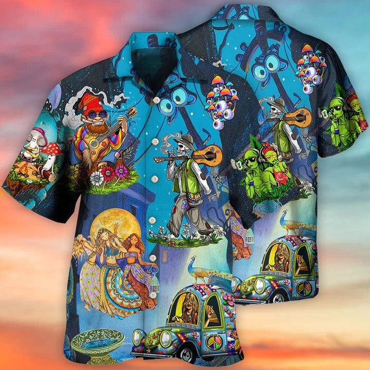 Hippie Aloha Hawaiian Shirt - Hippie Felacia Style Hawaiian Shirt For Summer - Perfect Gift For Friend, Family - Amzanimalsgift
