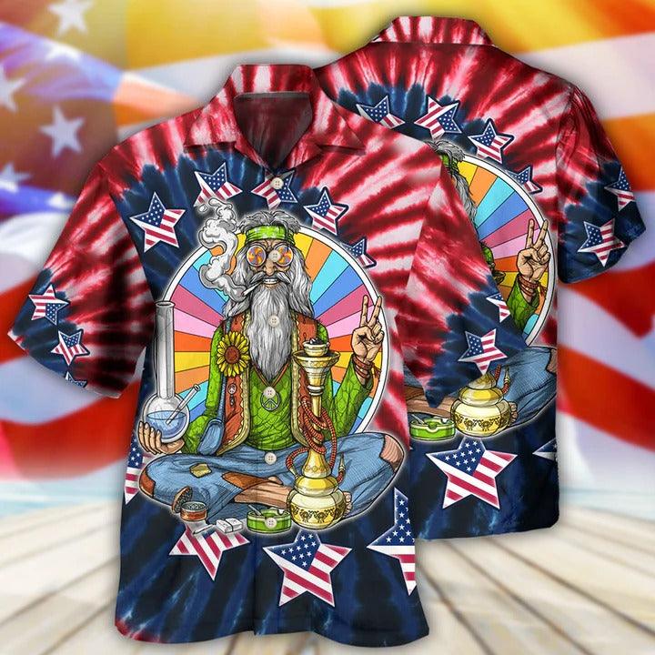 Hippie Aloha Hawaiian Shirt - Hippie Independence Day Is Coming Hawaiian Shirt For Summer - Perfect Gift For Friend, Family - Amzanimalsgift