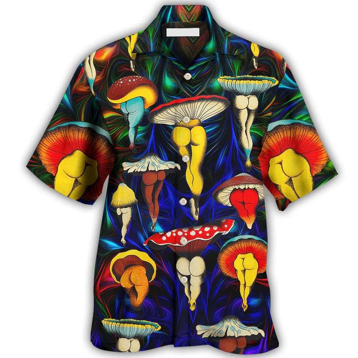 Hippie Aloha Hawaiian Shirt - Hippie Mushroom Funny Style Love Life Hawaiian Shirt For Summer - Perfect Gift For Friend, Family - Amzanimalsgift