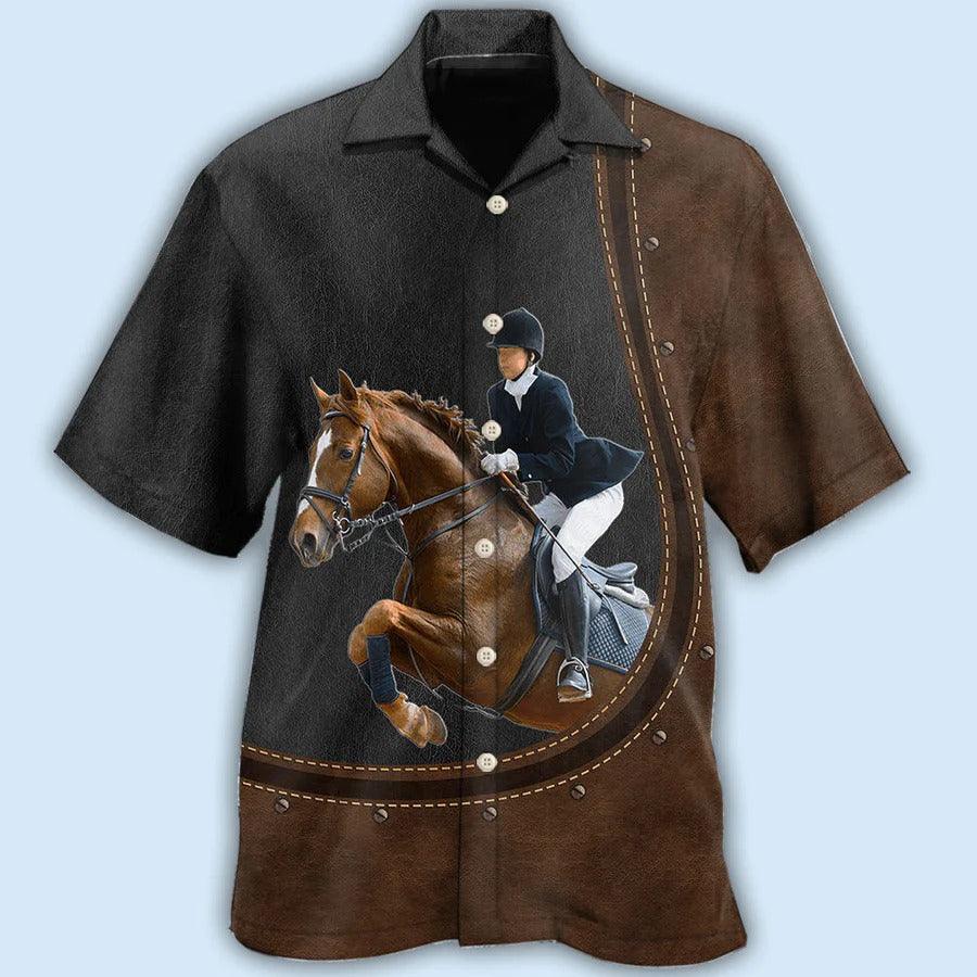 Horse Hawaiian Shirt For Summer - Horse Dressage Lover, Show Horseback Riding Hawaiian Shirt - Perfect Gift For Men, Horse Lovers - Amzanimalsgift