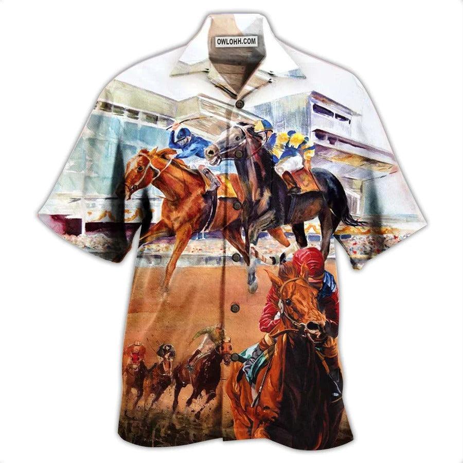 Horse Hawaiian Shirt For Summer - Horse Racing Amazing Hawaiian Shirt - Perfect Gift For Men, Horse Lovers - Amzanimalsgift