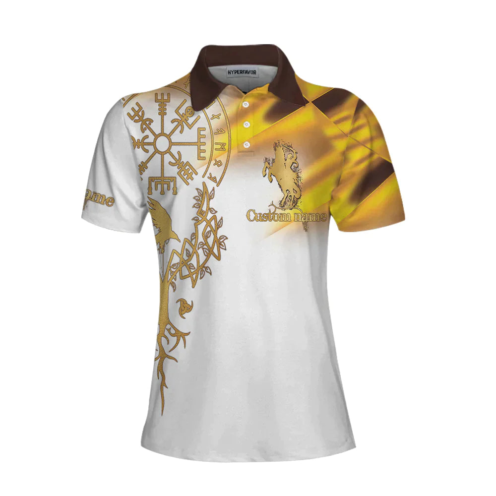 Horse Riding Custom Name Women Polo Shirt, In A World Full Of Princesses Be A Valkyrie Personalized Women Polo Shirts, Gift For Horse Riding Lovers - Amzanimalsgift