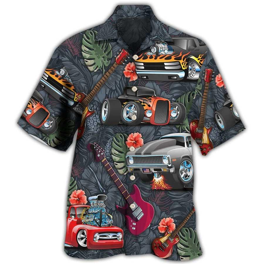 Hot Rod Guitar Aloha Hawaiian Shirt For Summer, I Like Hot Rods And Guitars Hawaiian Shirts Outfit For Men Women, Music Guitar Golf Lovers - Amzanimalsgift