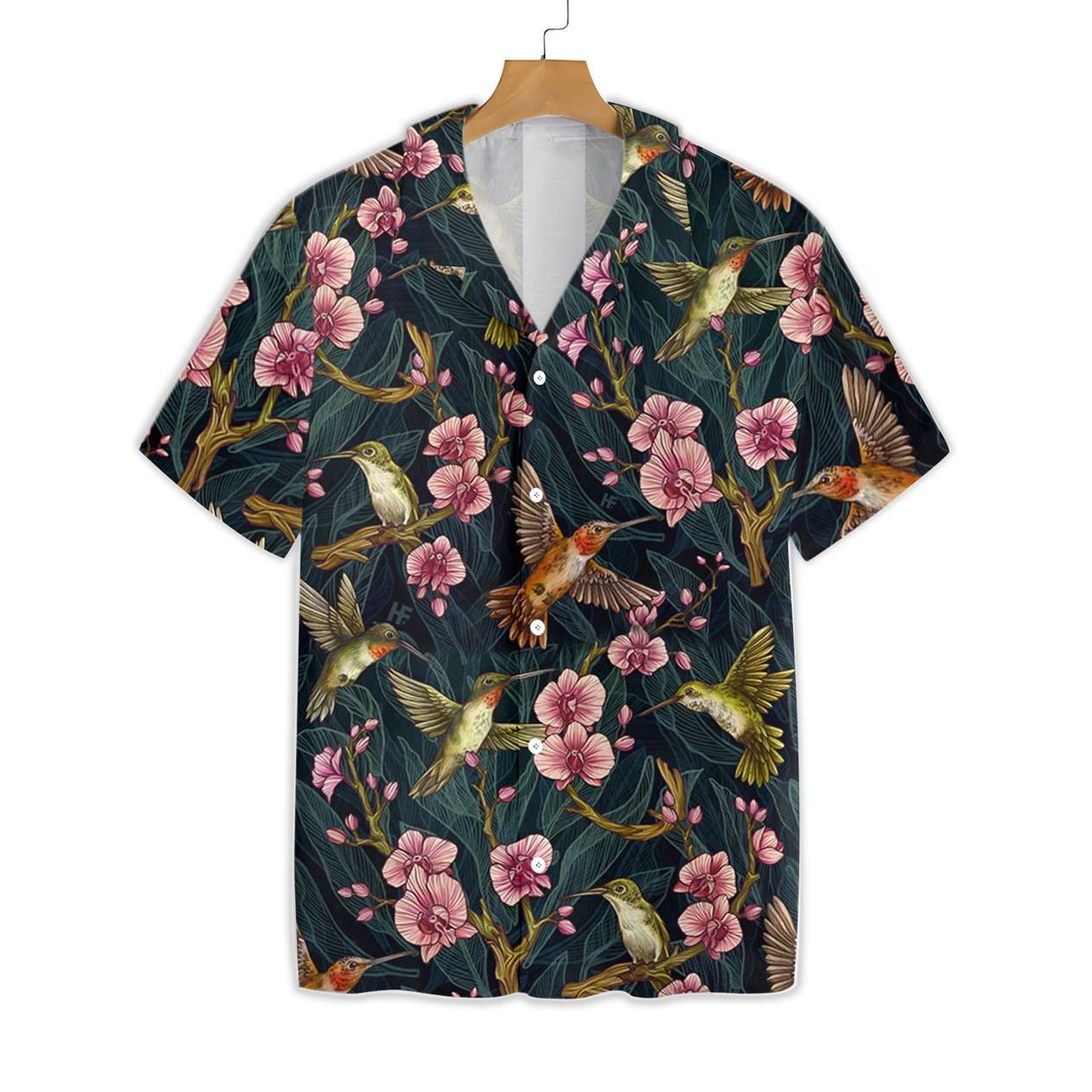 Hummingbird Tropical Hawaiian Shirt, Colorful Summer Aloha Shirts For Men Women, Perfect Gift For Husband, Wife, Boyfriend, Friend - Amzanimalsgift