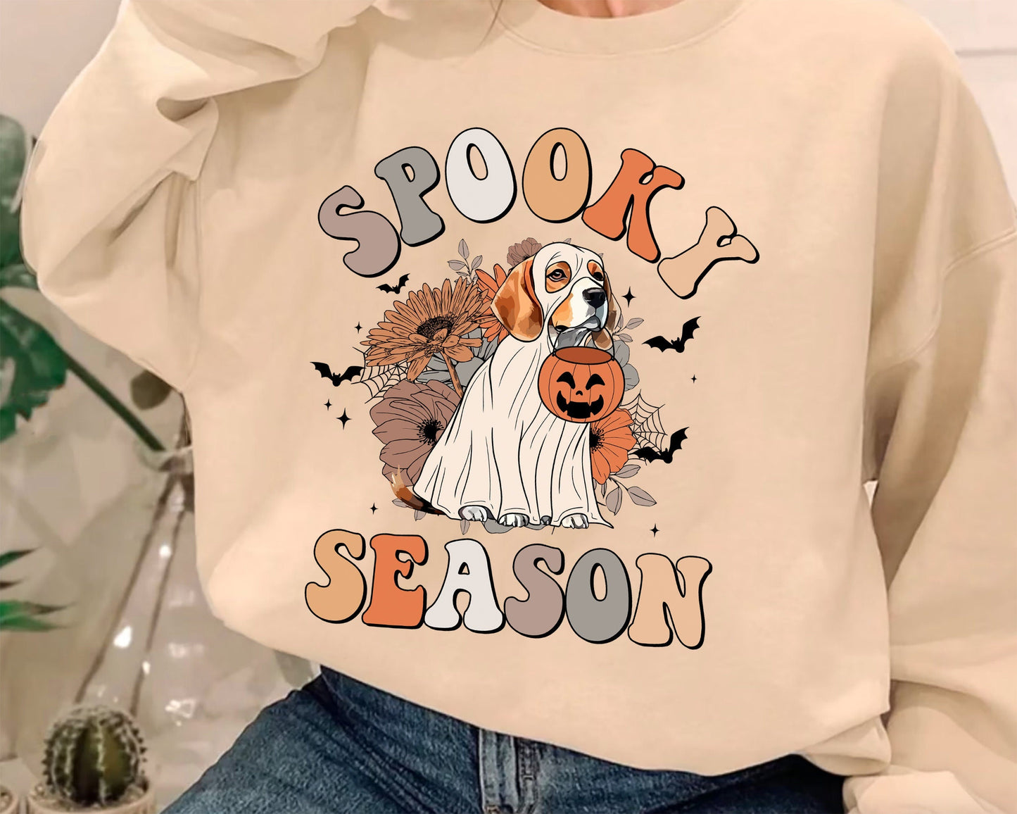 Beagle Spooky Season Shirt, Beagle Ghost Shirt, Beagle Halloween Shirt, Beagle Dog Lover, Spooky Season Dog Sweatshirt, Dog Lover Sweatshirt