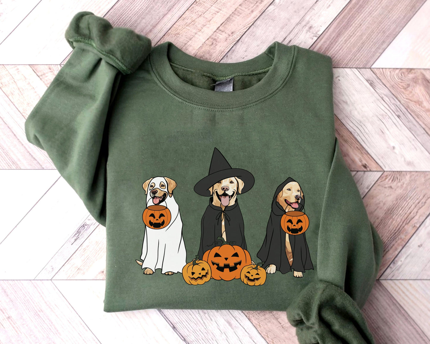 Ghost And Witch Labrador Retriever Sweatshirt, Ghost Labrador Retriever Shirt, Witch Labrador Retriever Shirt, Labrador Retriever Halloween