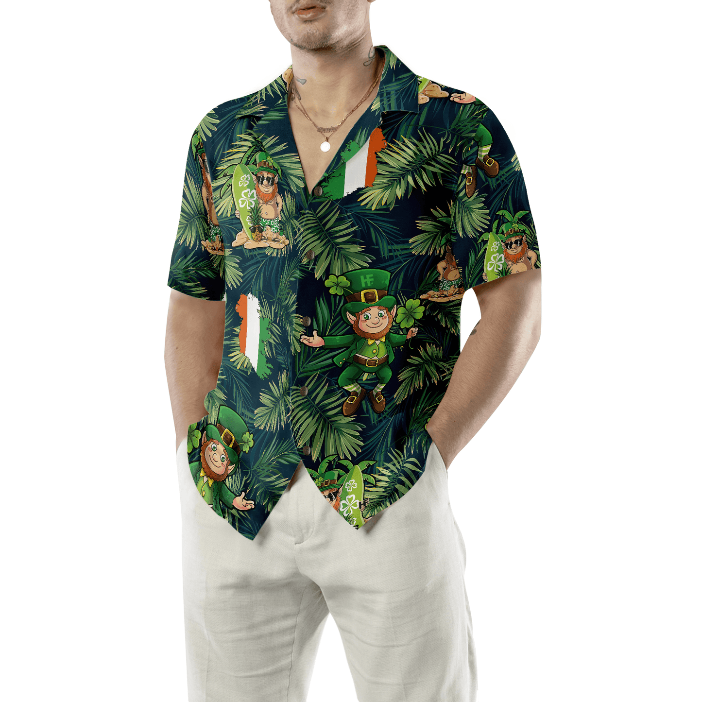 Irish People Proud Leprechaun Tropical Hawaiian Shirt, Colorful Summer Aloha Shirts For Men Women, Perfect Gift For Husband, Wife, Boyfriend, Friend - Amzanimalsgift