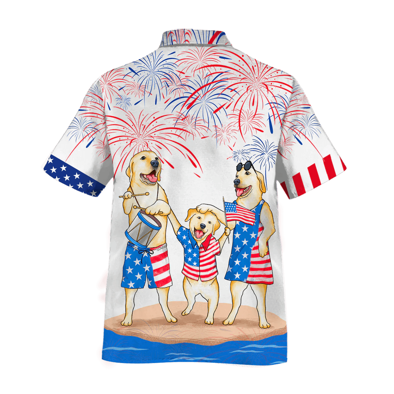 Labrador Retriever Aloha Hawaiian Shirts For Summer, Independence Day 4th Of July American Hawaiian Shirt For Men Women, Patriotic Gift For Dog Lovers - Amzanimalsgift