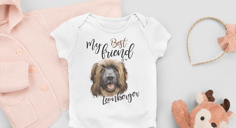 Leonberger Baby Onesies, My Best Friend Leonberger Lover Newborn Onesies - Perfect Gift For Baby, Baby Gift Onesie - Amzanimalsgift